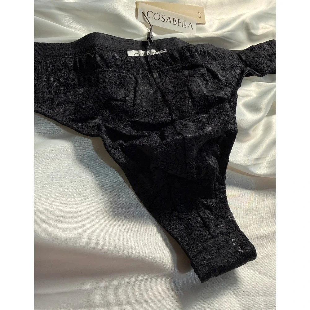 CosaBella‎ Men's  Black Lace G-String Thong Sexy Sheer Designer Underwear XL